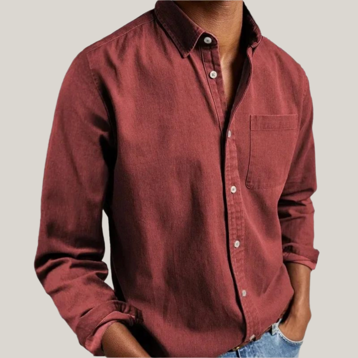 Comfortable Men's Long Sleeve Cotton Shirt