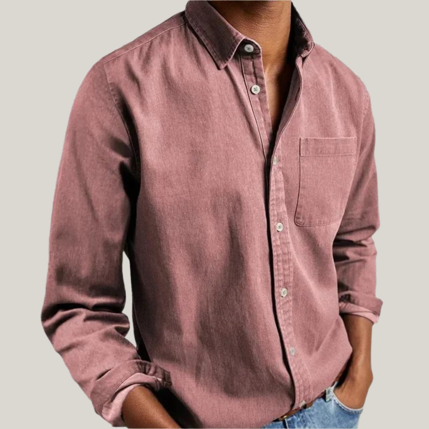 Comfortable Men's Long Sleeve Cotton Shirt