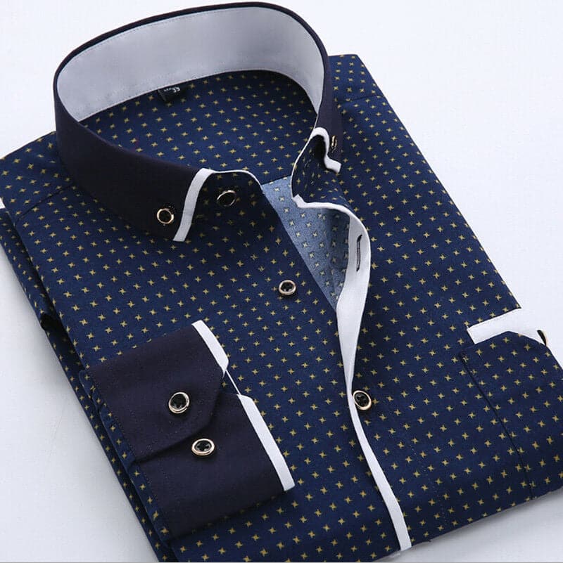 Smart Men's Patterned Dress Shirt