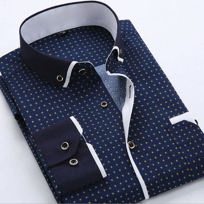 Smart Men's Patterned Dress Shirt