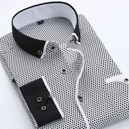 Smart Men's Patterned Dress Shirt