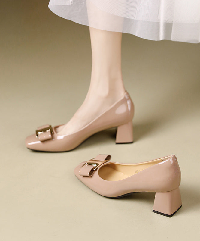 Women's Apricot Faux Suede Block Heels - OutfitLondon