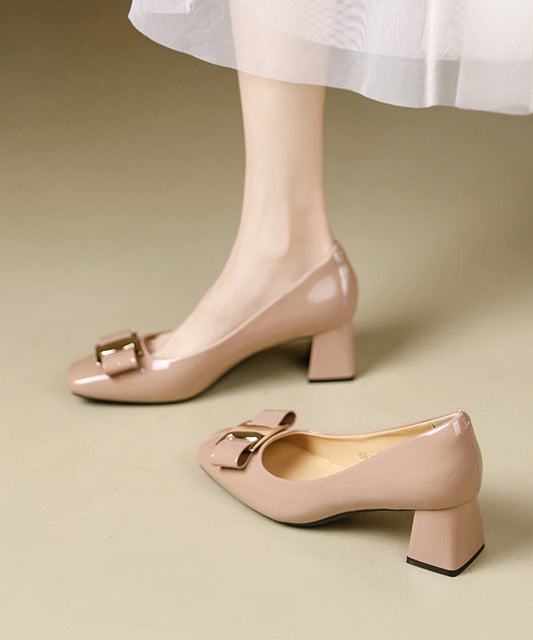 Women's Apricot Faux Suede Block Heels - OutfitLondon