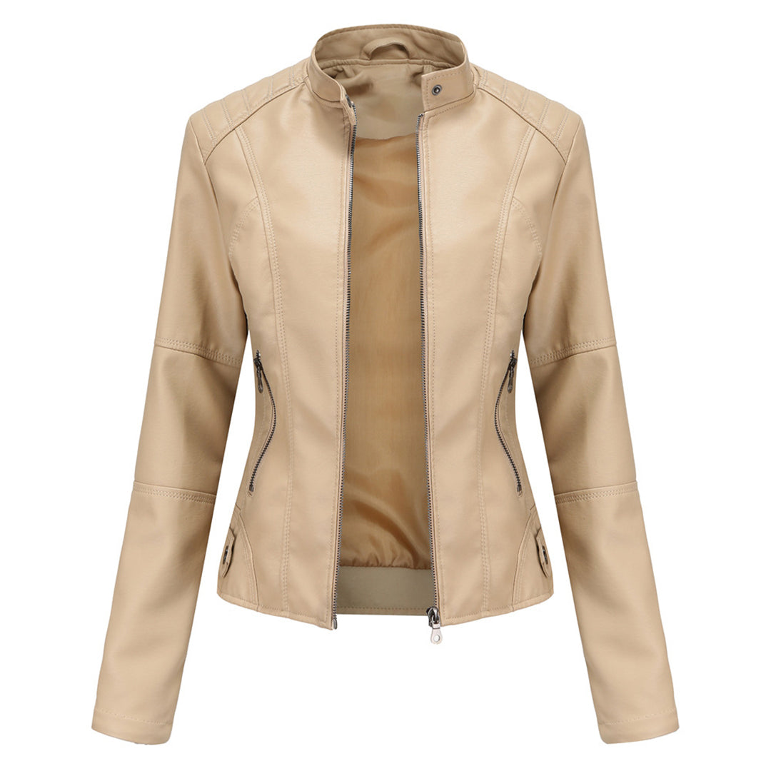 Trendy Black Faux Leather Motorcycle Jacket