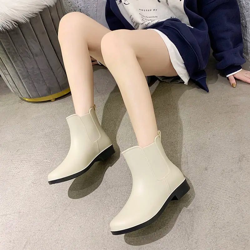 Warm Waterproof Women's Rain Boots for Comfortable Wear