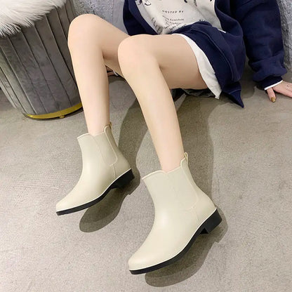 Warm Waterproof Women's Rain Boots for Comfortable Wear