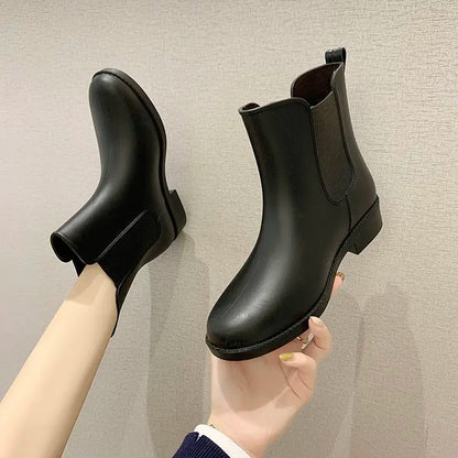 Warm Waterproof Women's Rain Boots for Comfortable Wear