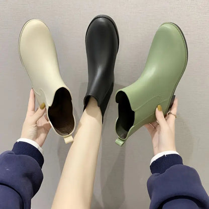 Warm Waterproof Women's Rain Boots for Comfortable Wear