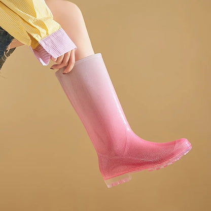 Fashionable Water Resistant Pink Rain Boots for Women