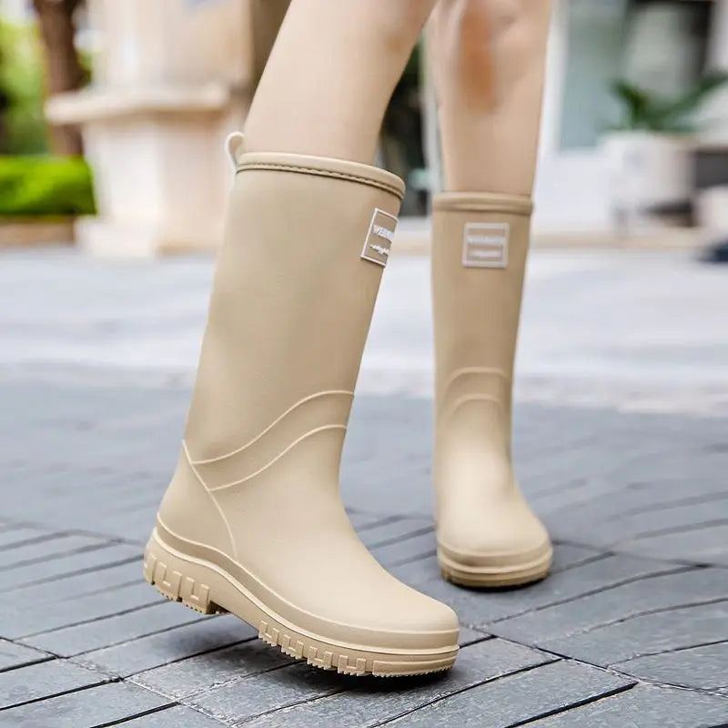 Waterproof Comfortable Mid-Calf Women's Rain Boots - OutfitLondon