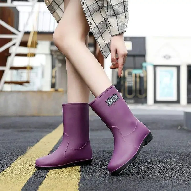 Waterproof Women's Mid Calf Rain Boots