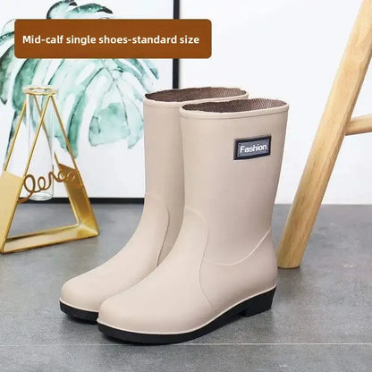 Waterproof Women's Mid Calf Rain Boots