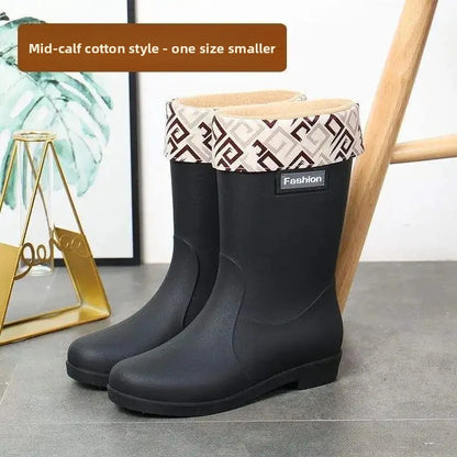 Waterproof Women's Mid Calf Rain Boots