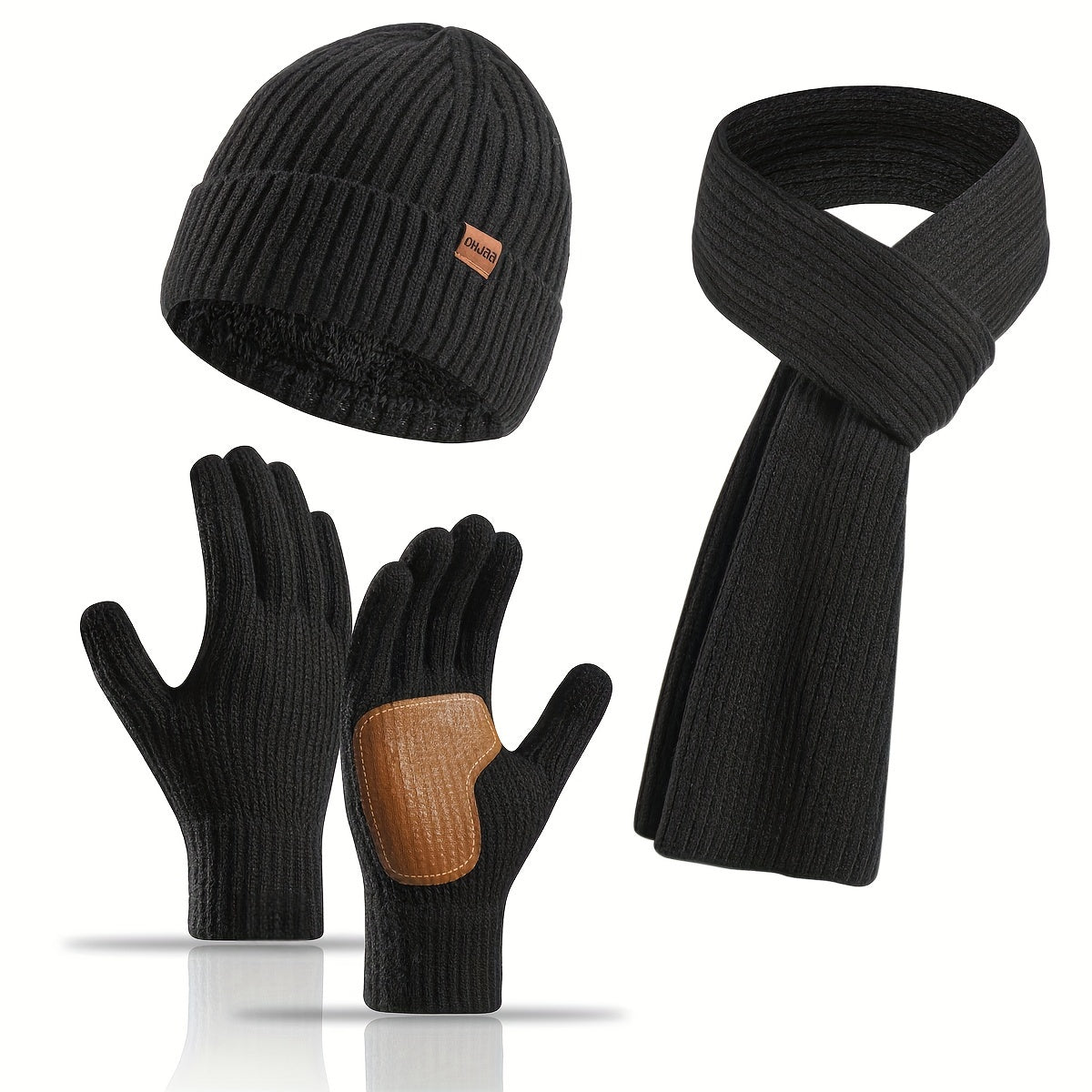 Warm Winter Accessories Kit with Hat, Scarf, Gloves Set - OutfitLondon
