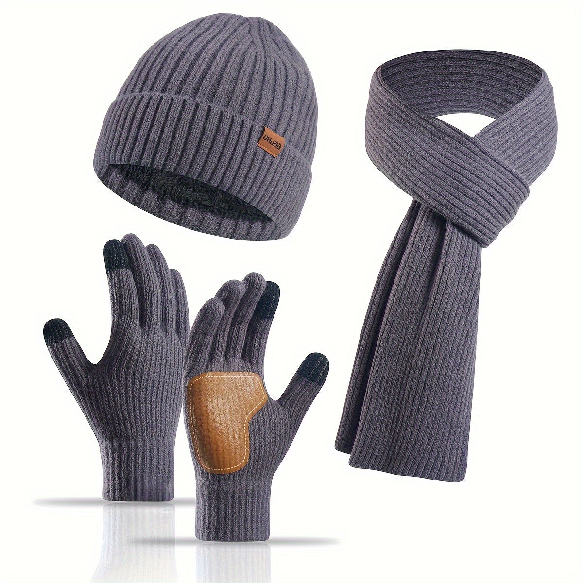 Warm Winter Accessories Kit with Hat, Scarf, Gloves Set