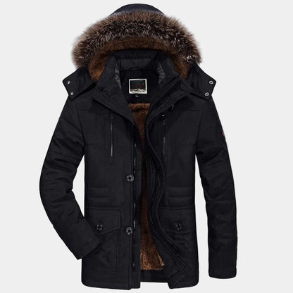 Men's Winter Parka Fur Collar Coat - OutfitLondon