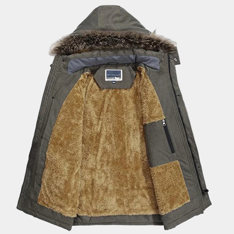 Men's Winter Parka Fur Collar Coat
