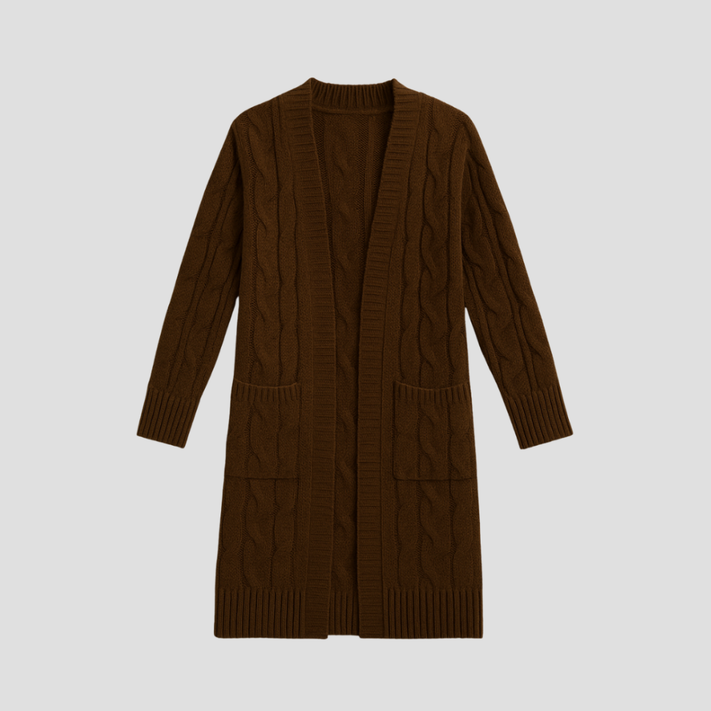 Cozy Women's Knitted Open Cardigan - OutfitLondon
