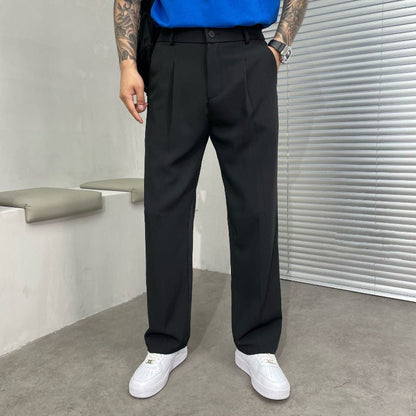 Men's Wide Leg Tailored Trousers - OutfitLondon