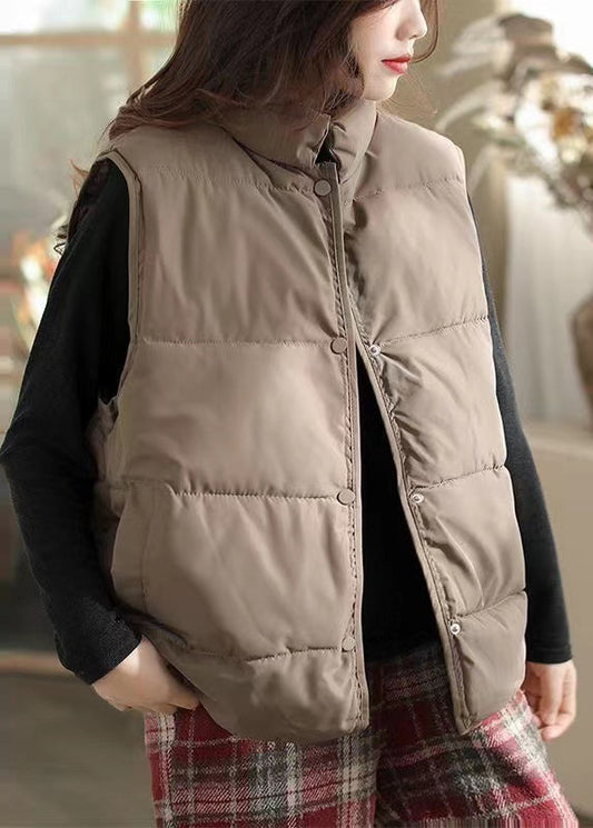 Women's Cotton Padded Vest High Collar Warm Lightweight - OutfitLondon