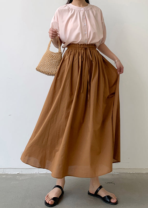 Women's Cotton Blend Elastic Waist Skirt Extra Large Hem - OutfitLondon