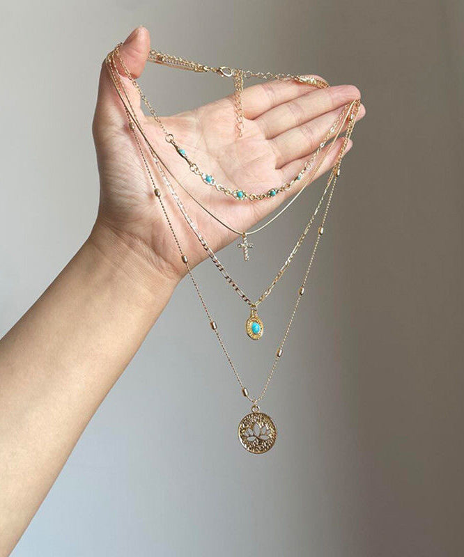 Women's Sterling Silver Turquoise Pendant Necklace 18 Inch - OutfitLondon