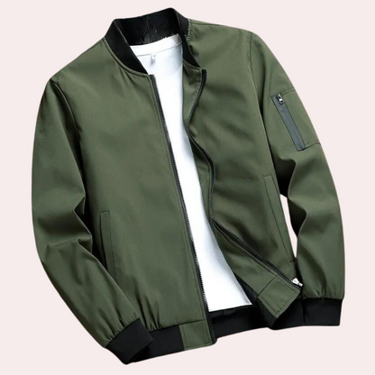Men's Classic Fall Bomber Jacket with Simple Design - OutfitLondon