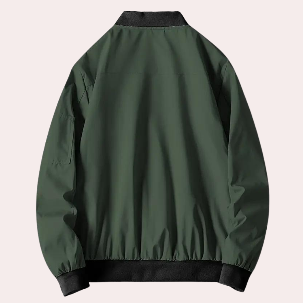 Men's Classic Fall Bomber Jacket with Simple Design