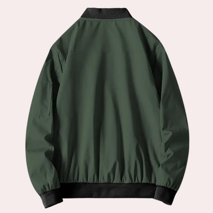 Men's Classic Fall Bomber Jacket with Simple Design