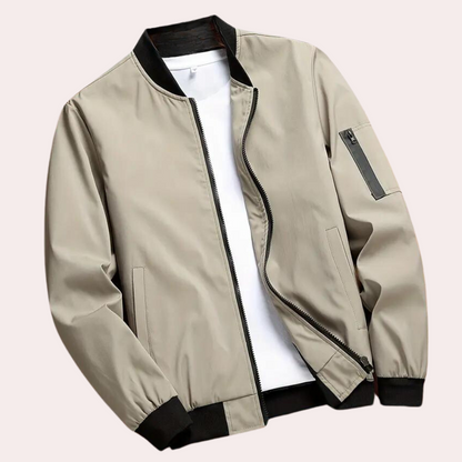 Men's Classic Fall Bomber Jacket with Simple Design