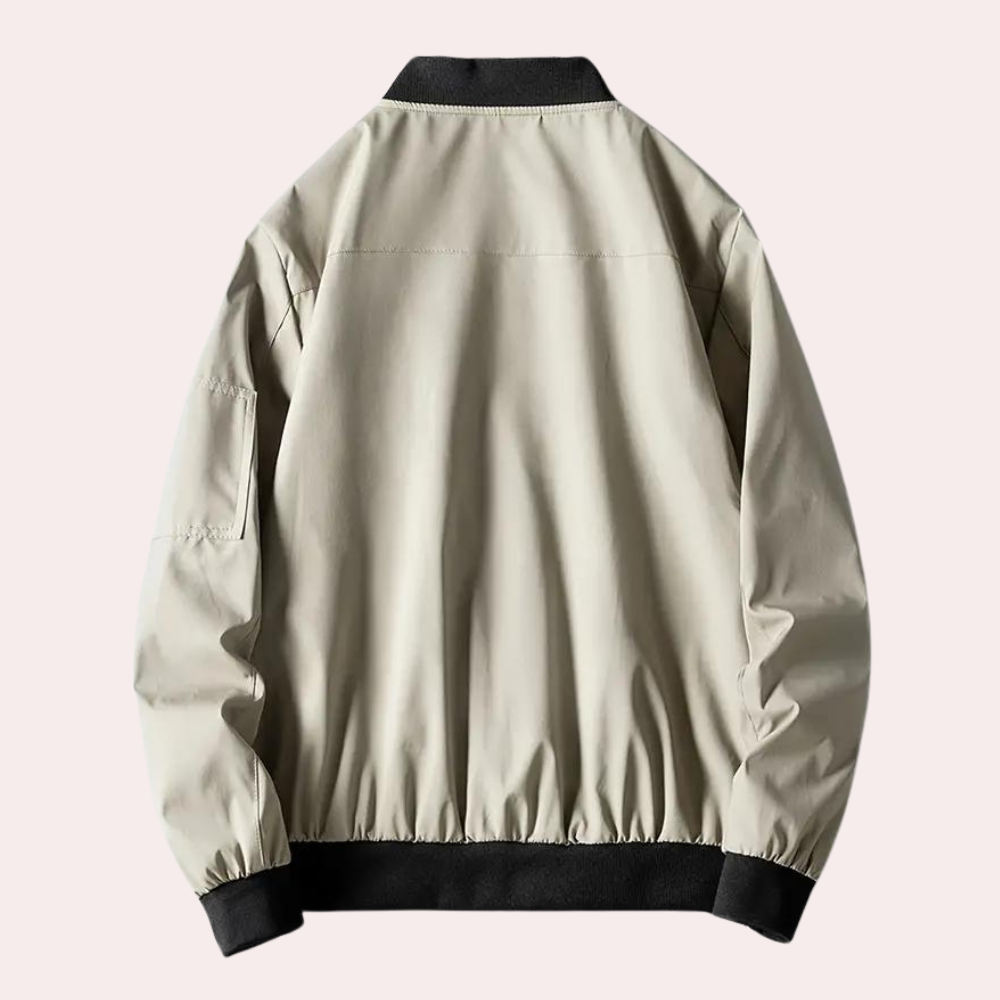 Men's Classic Fall Bomber Jacket with Simple Design