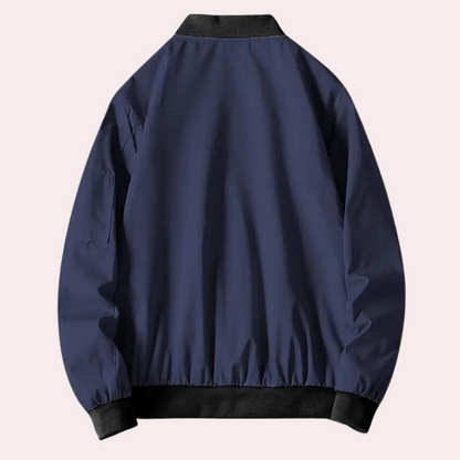 Men's Classic Fall Bomber Jacket with Simple Design