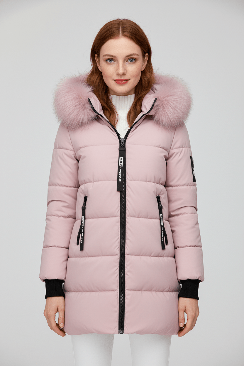 Luxury Faux Fur Hooded Snow Jacket