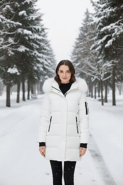 Luxury Faux Fur Hooded Snow Jacket