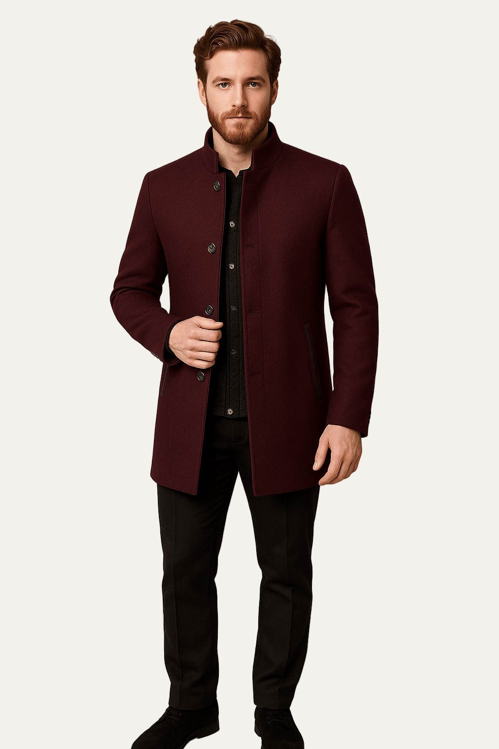 Simple Mens Classic Fit Coat - OutfitLondon