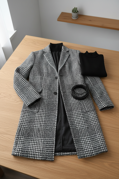 Warm Plaid Overcoat for Men