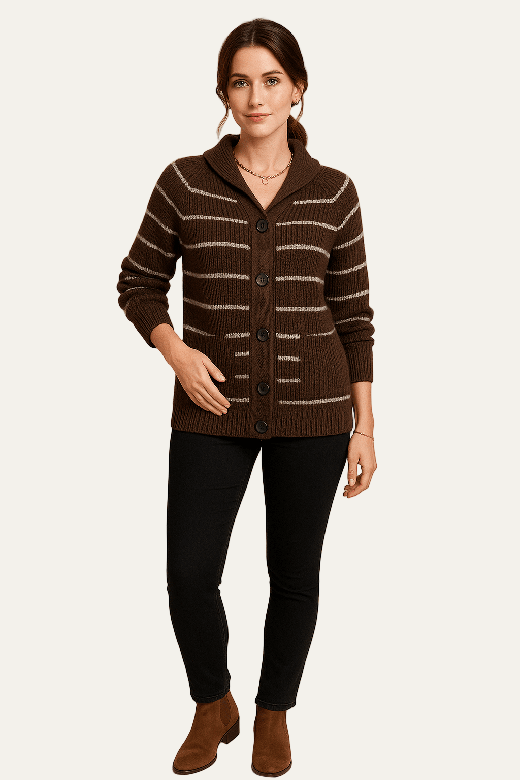 Ladies' Classic Stripe Hoodie Sweater - OutfitLondon