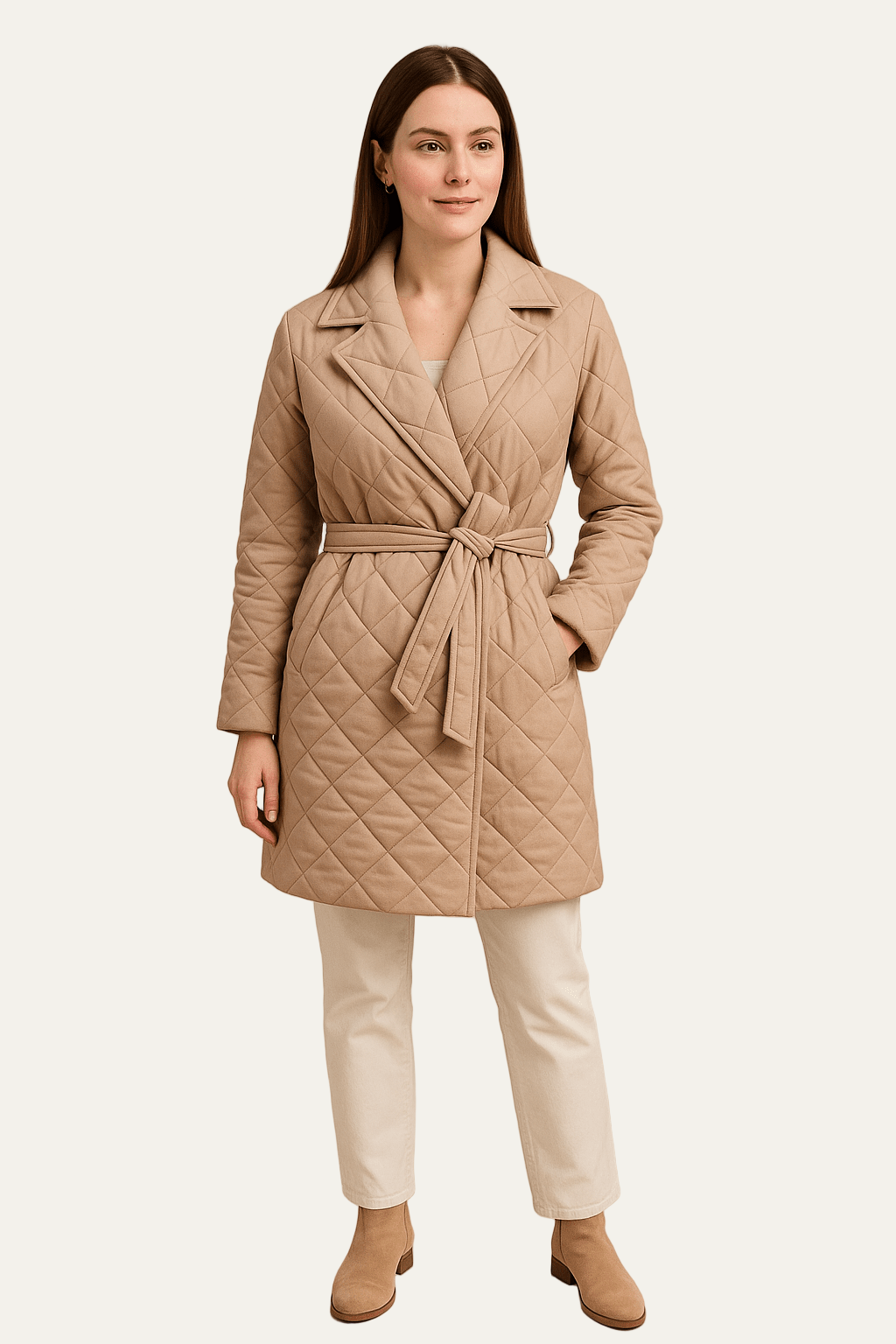 Ladies Warm Padded Trench Coat - OutfitLondon