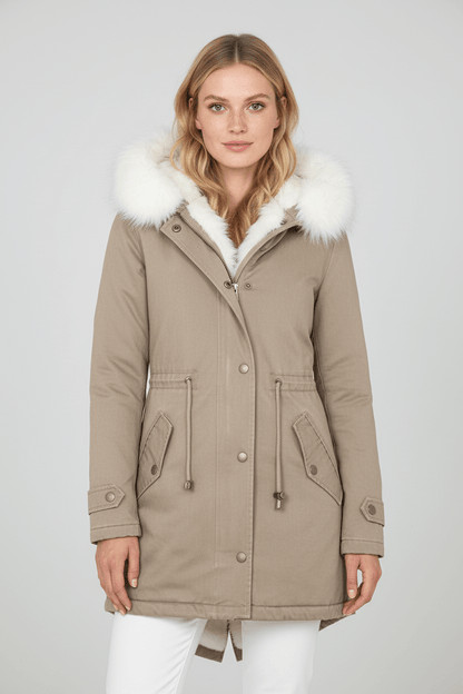 Warm Faux Fur Hooded Snow Jacket