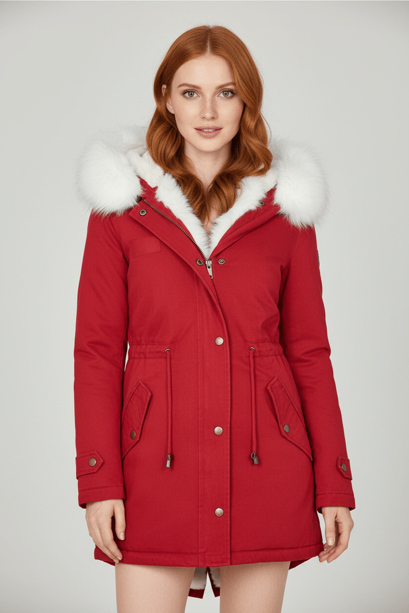 Warm Faux Fur Hooded Snow Jacket