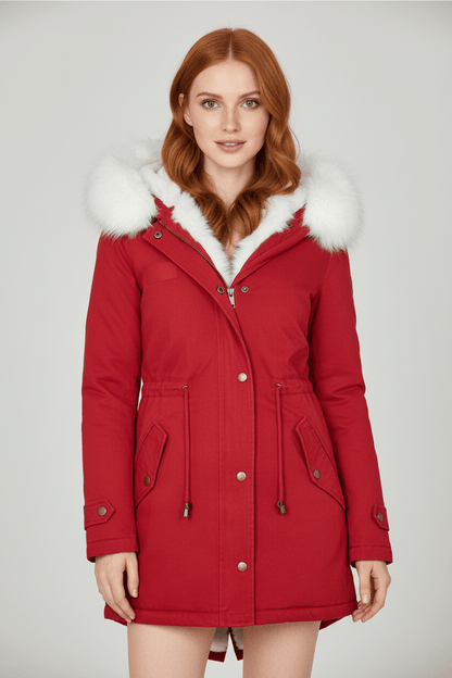 Warm Faux Fur Hooded Snow Jacket