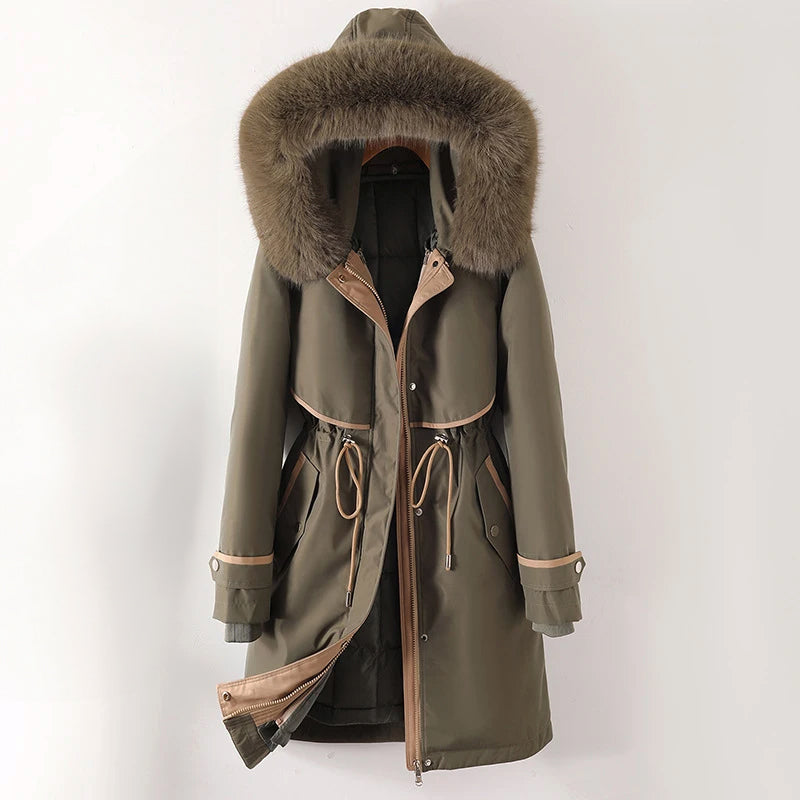 Women's Warm Quilted Parka Winter Jacket - OutfitLondon