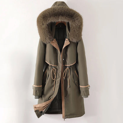 Women's Warm Quilted Parka Winter Jacket - OutfitLondon