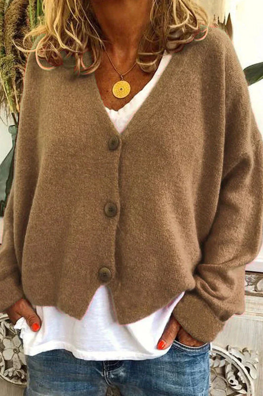 Women's Patchwork Cardigan V-Neck - OutfitLondon