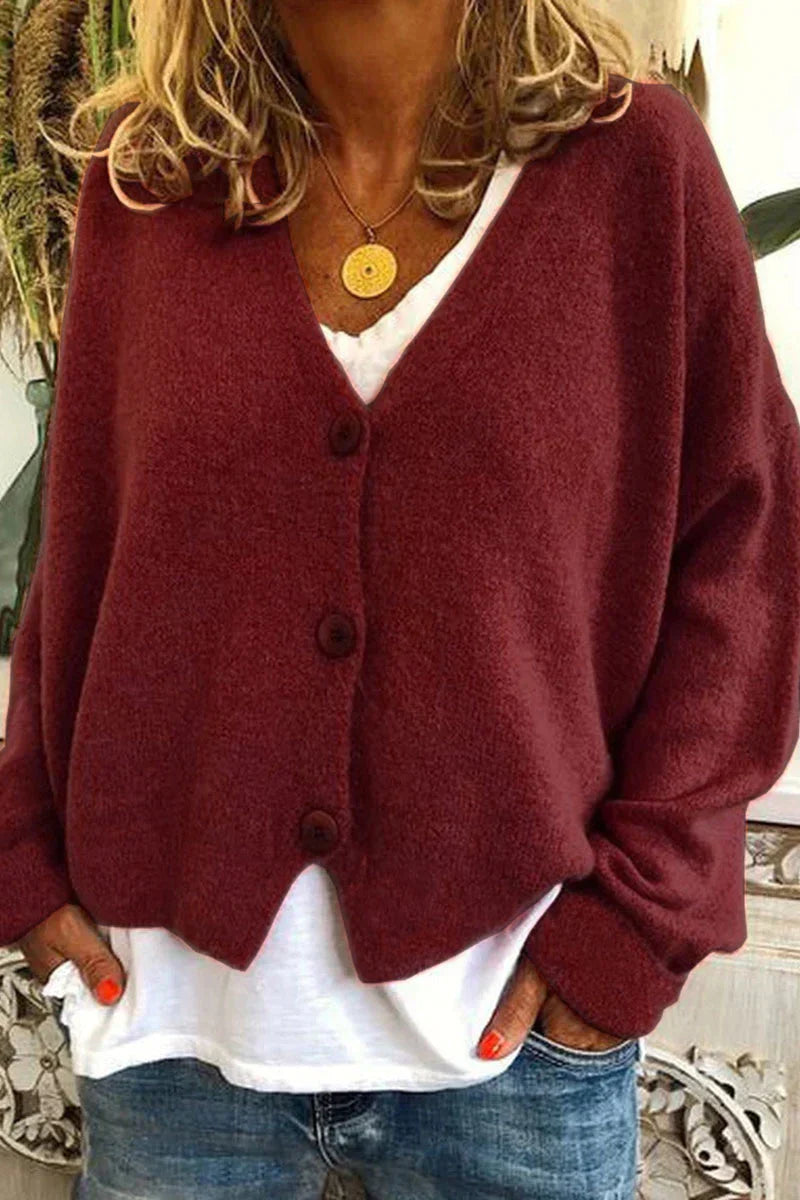 Women's Patchwork Cardigan V-Neck