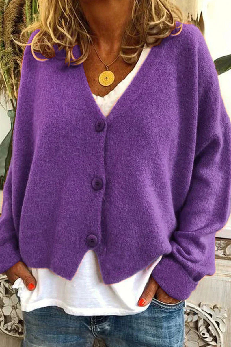 Women's Patchwork Cardigan V-Neck