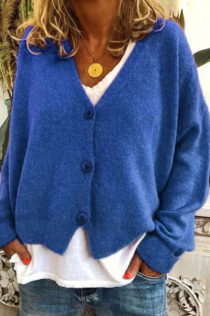 Women's Patchwork Cardigan V-Neck