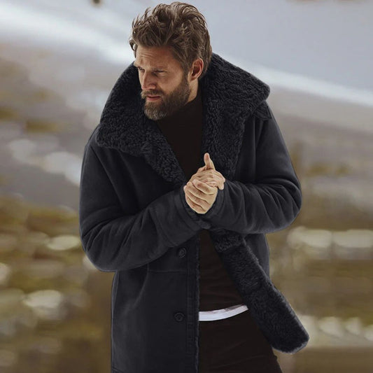Men's Shearling Winter Coat - OutfitLondon