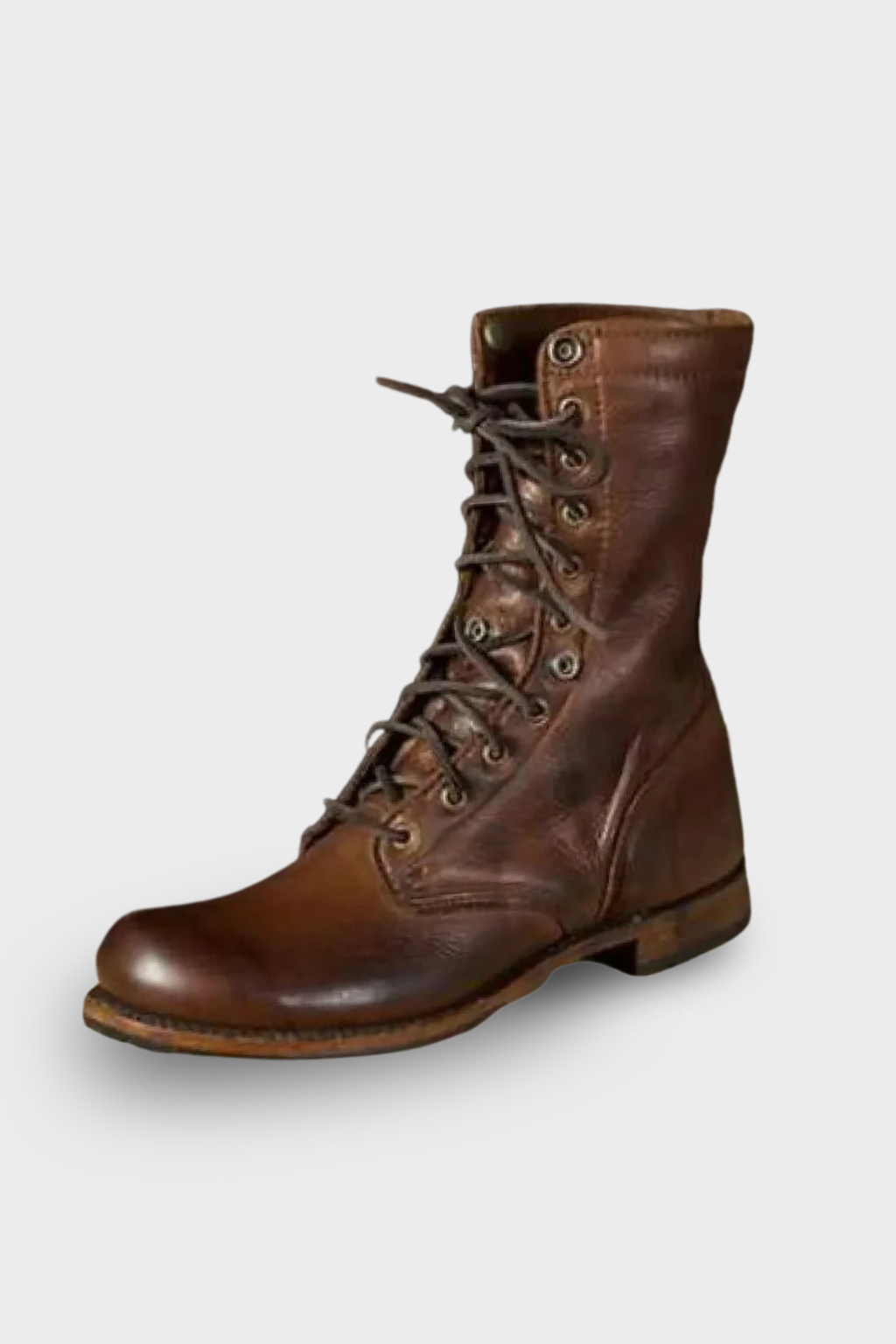 Women's Leather Ankle Boots Lace-Up - OutfitLondon