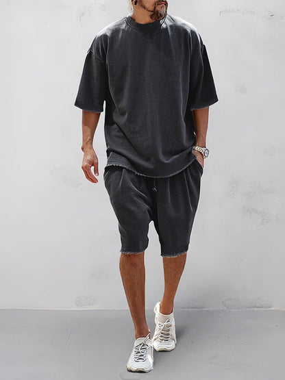 Men's Casual Sports Jersey Set Loose Fit